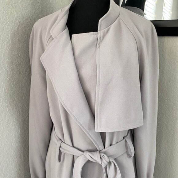 NWT RACHEL ROY Long Gray Mist Luxe Crepe Trench Coat XL - Picture 8 of 15